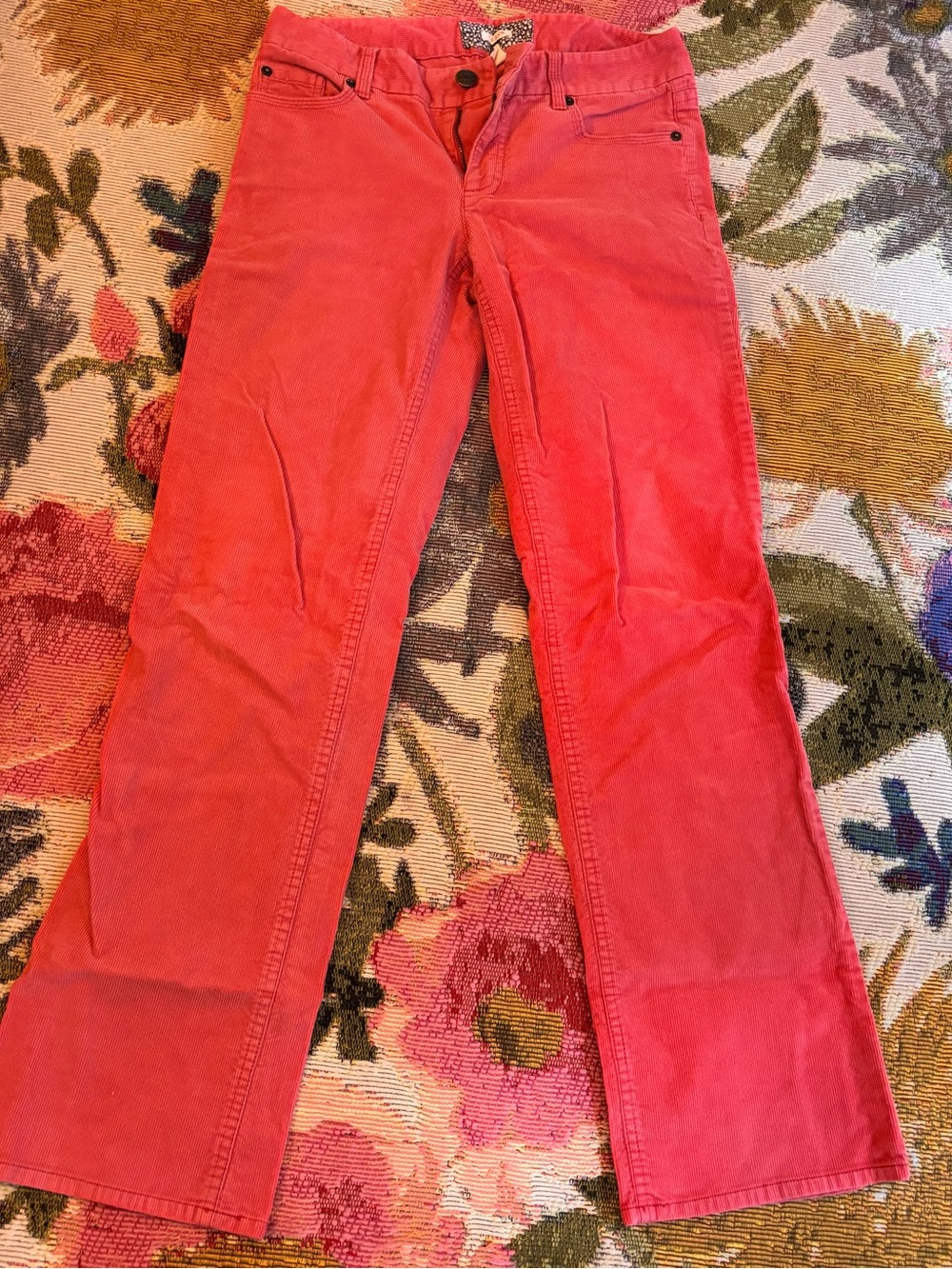 J. Crew Coral Pink Corduroy Wide-Leg Jeans